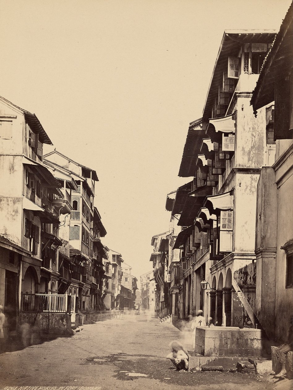 Einheimische Häuser im Fort, Bombay von Francis Frith