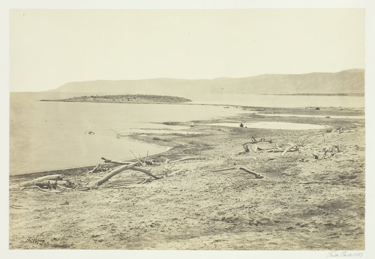 Die Nordküste des Toten Meeres, 1857 von Francis Frith