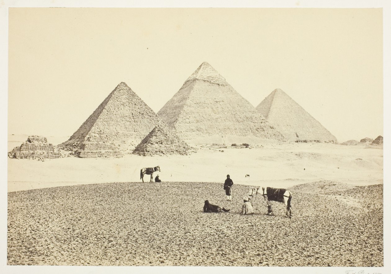 Die Pyramiden von El Geezeh, vom Südwesten von Francis Frith