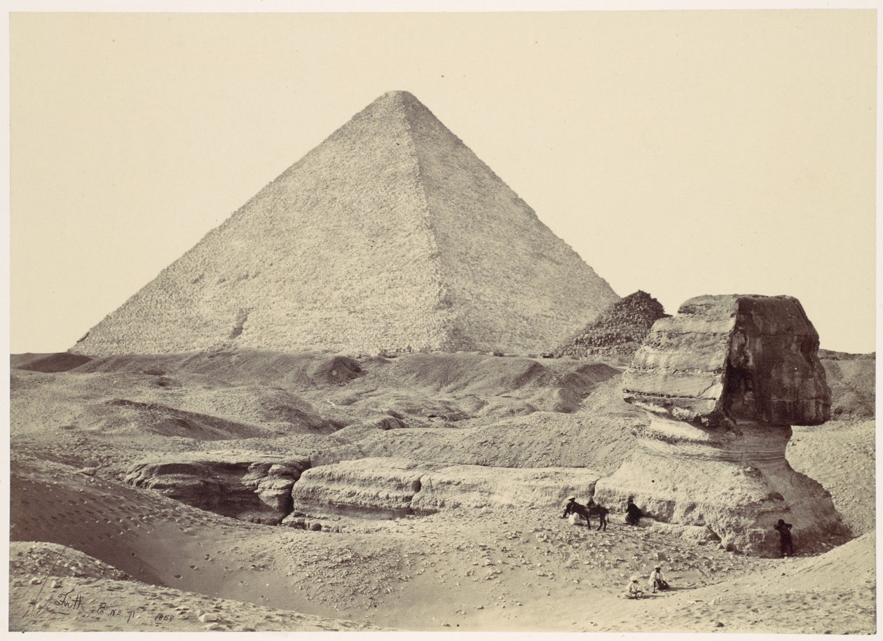 Die Sphinx und die Große Pyramide, Gizeh von Francis Frith
