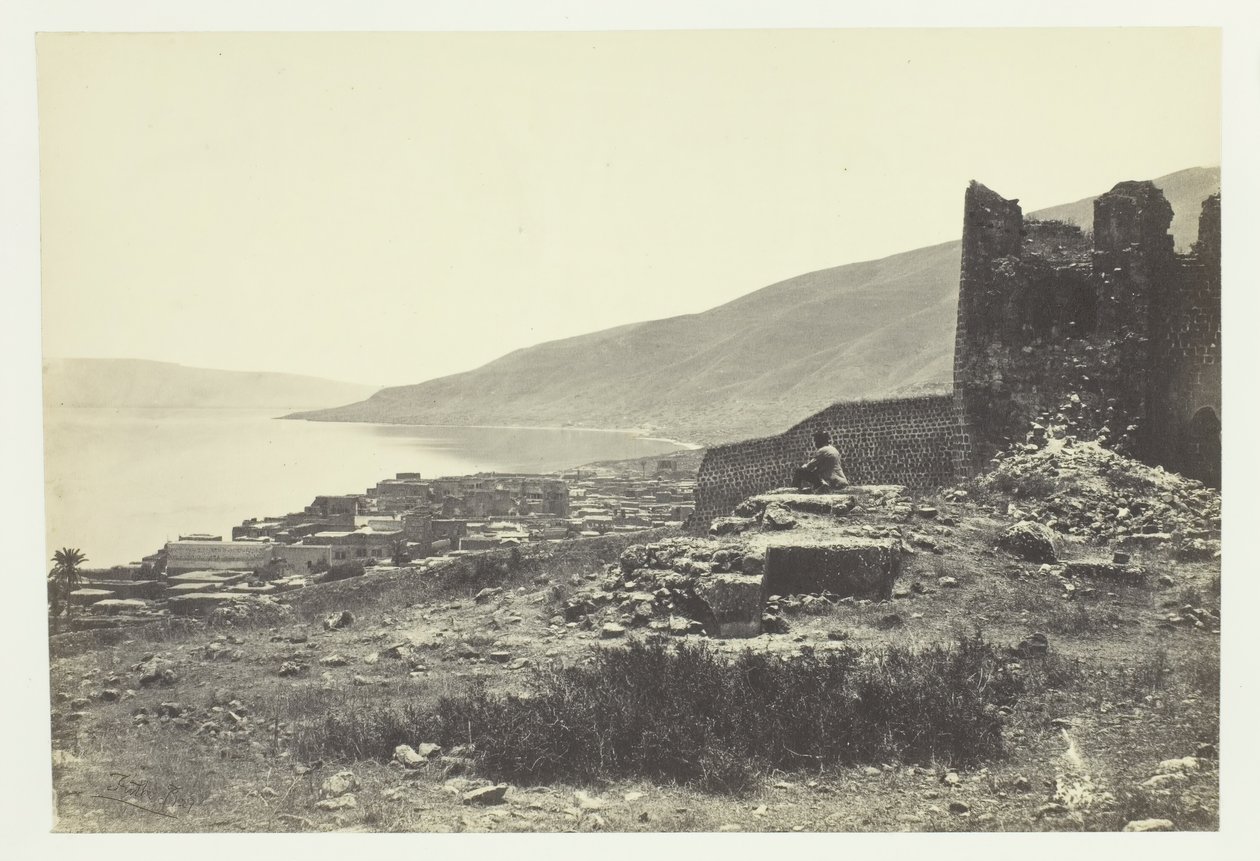 Die Stadt und der See von Tiberias, vom Norden, 1857 von Francis Frith