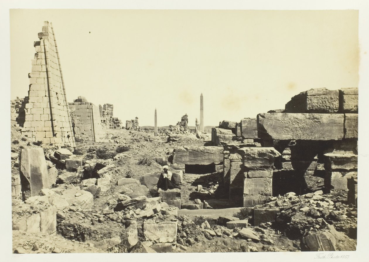 Ansicht von Karnak, vom Granitpylon, 1857 von Francis Frith