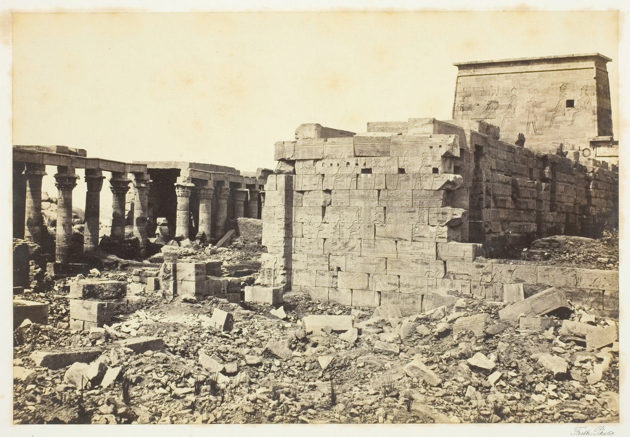 Ansicht auf der Insel Philae, 1857, gedruckt 1862 von Francis Frith