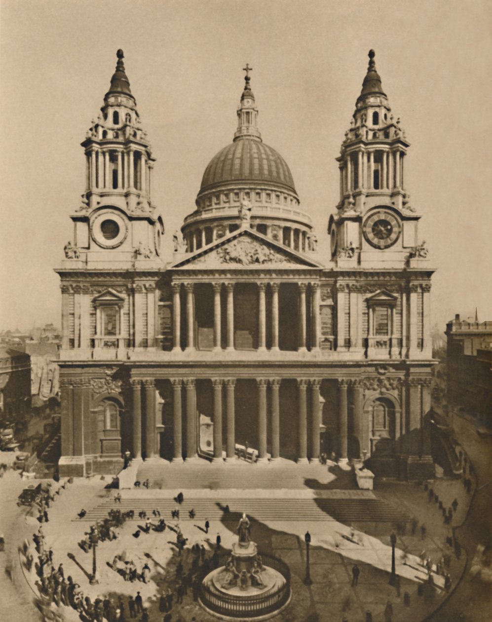 Die große Kirche, die von Wren an der Stelle der alten St. Pauls erbaut wurde, um 1935 von Frith and Co