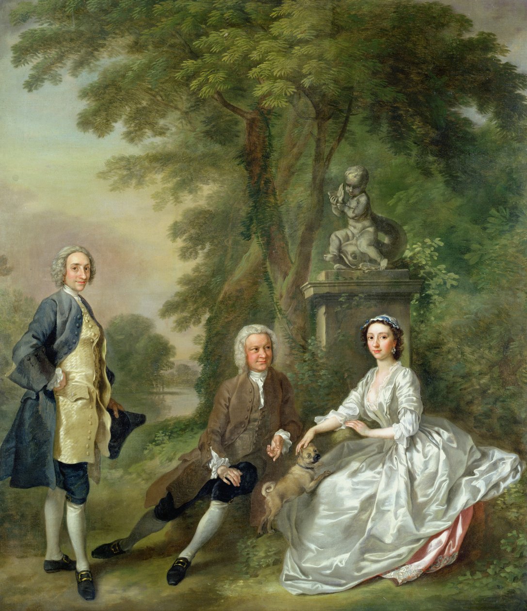 Jonathan Tyers (gest. 1767) und seine Tochter Elizabeth und ihr Ehemann John Wood, ca. 1750-52 von Francis Hayman