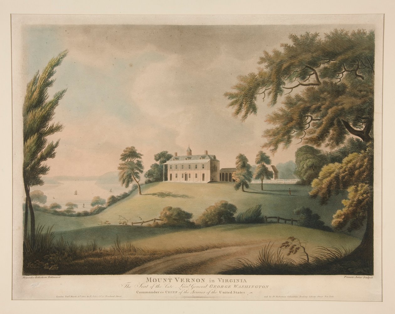 Mount Vernon in Virginia / Der Sitz des verstorbenen Generalleutnants George Washington von Francis Jukes