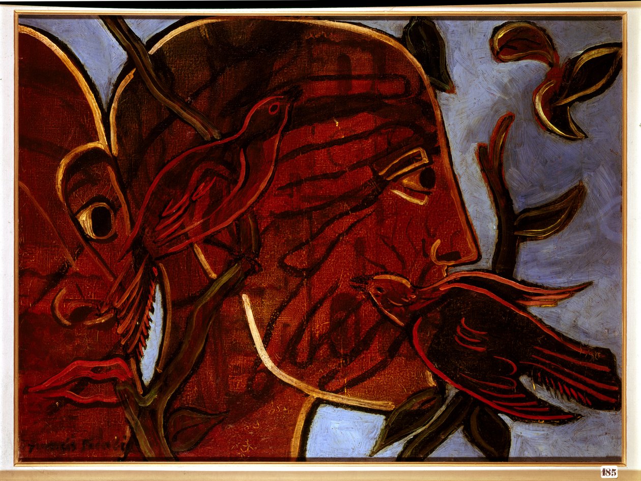 Transparenz. Gesicht eines Mannes mit Vögeln von Francis Picabia