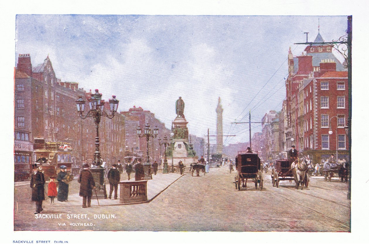 Sackville Street, Dublin, aus Peeps at Many Lands: Ireland, veröffentlicht von Adams & Charles, 1909 von Francis S. Walker
