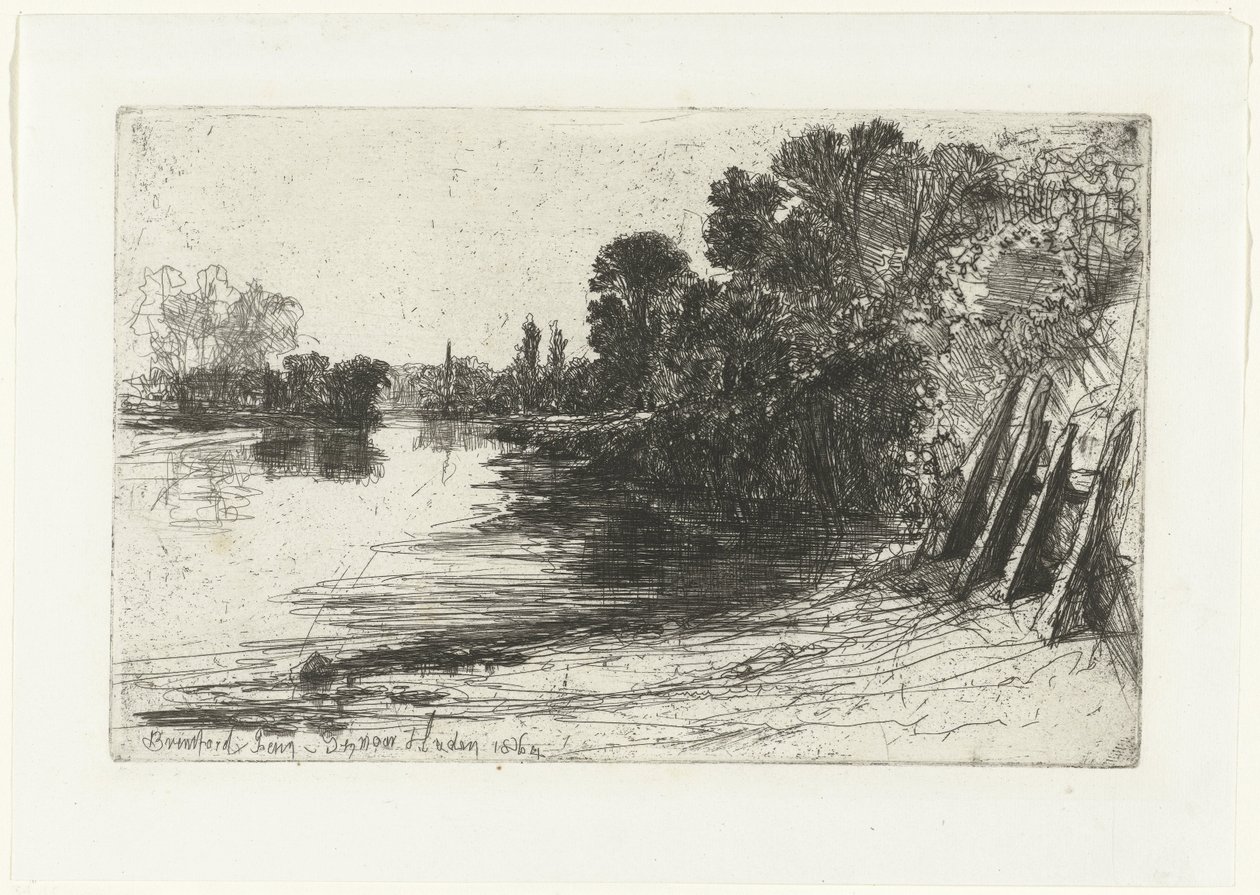 Ufer der Themse bei Brentford von Francis Seymour Haden (Sir) (signed by artist)