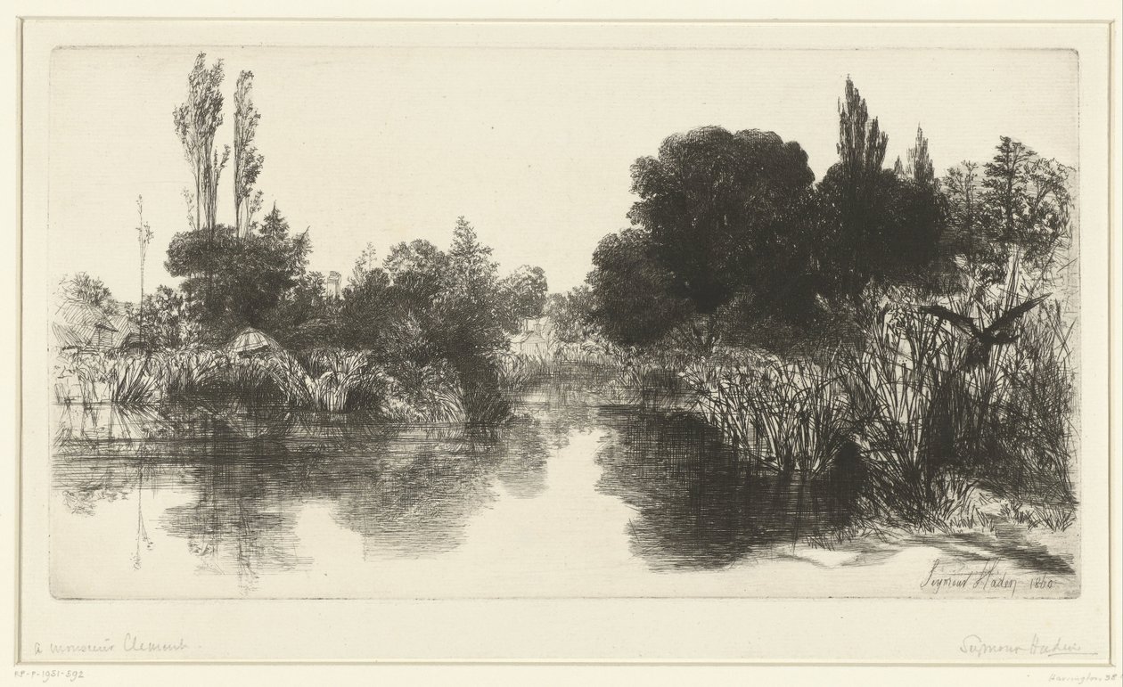 Teich von Francis Seymour Haden (Sir) (signed by artist)