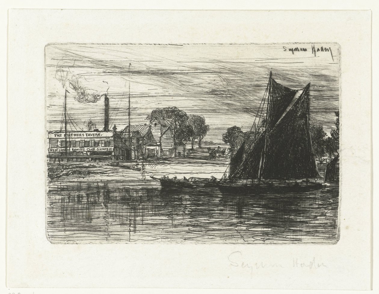 West London Rowing Club von Francis Seymour Haden (Sir) (signed by artist)
