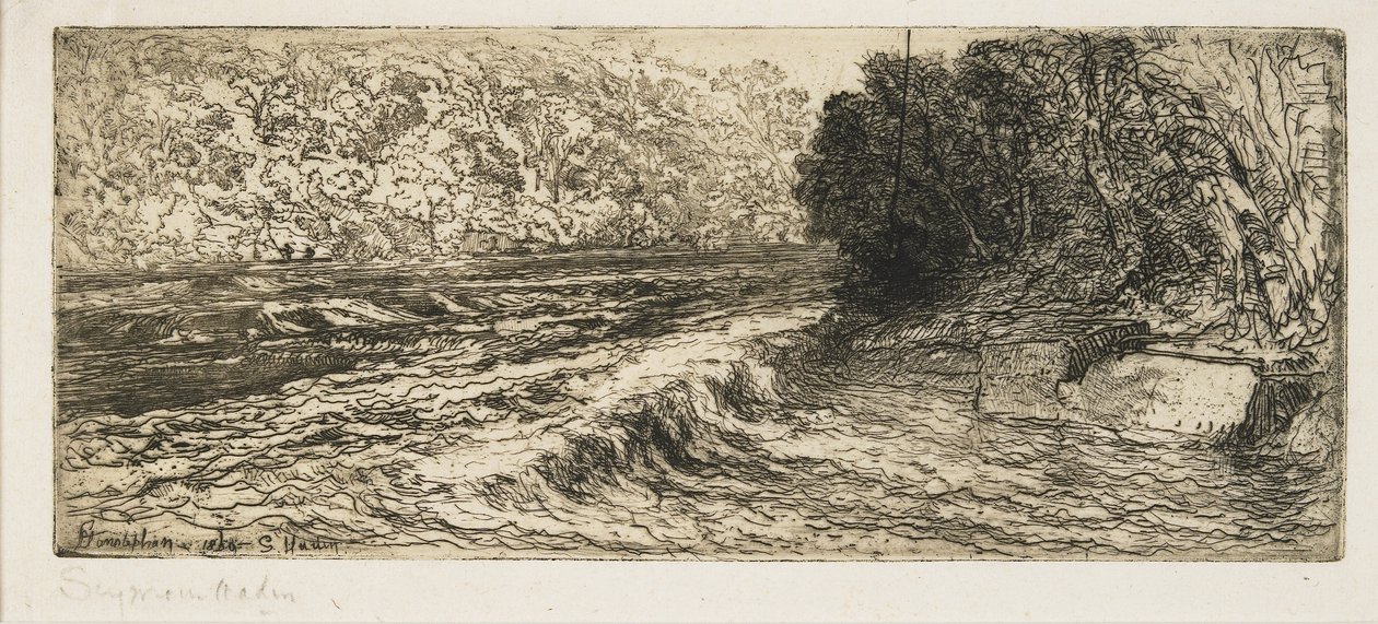 Ein guter Platz für einen Lachs, 1889 von Francis Seymour Haden