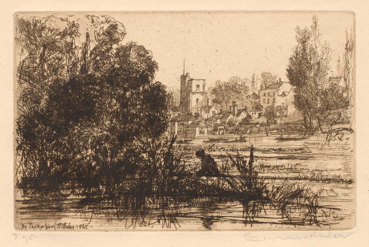 Hamertons Portfolio III: Twickenham Kirche von Francis Seymour Haden