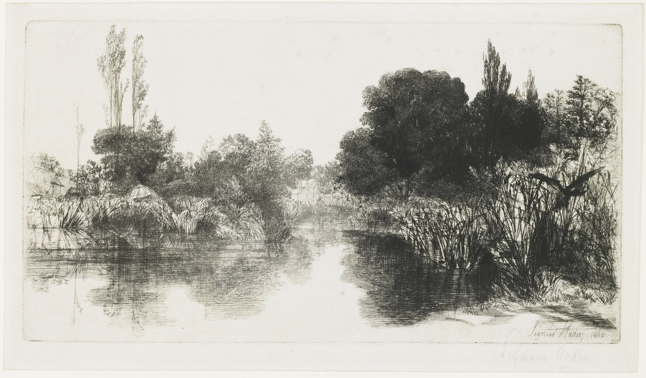 Shere Mill Pond (Die größere Platte), 1860 von Francis Seymour Haden