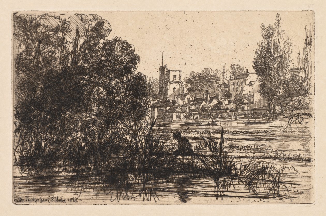 Twickenham Kirche, 1865 von Francis Seymour Haden