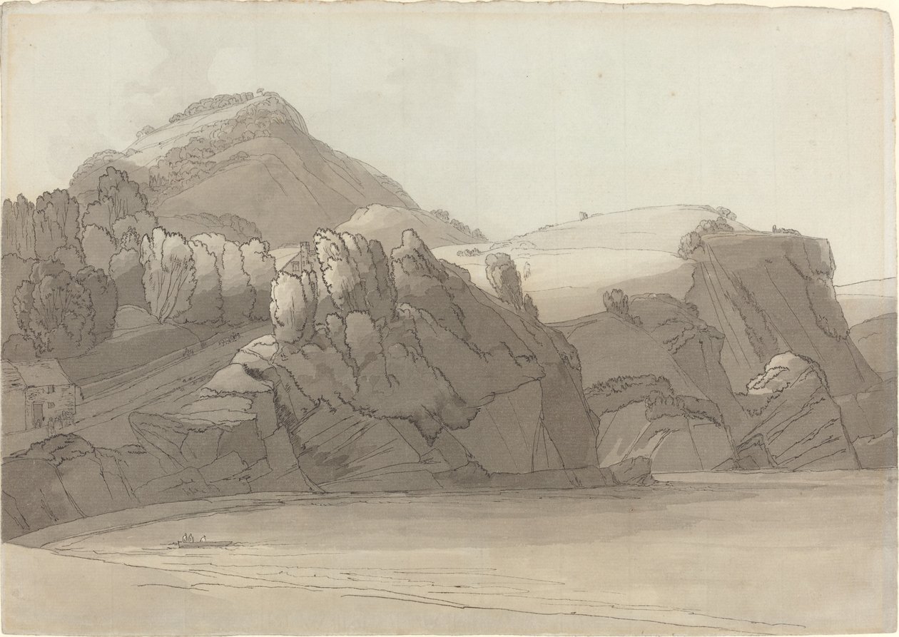 Eine felsige Küste bei Coombmartin, Devon (Combe Martin Bay) von Francis Towne