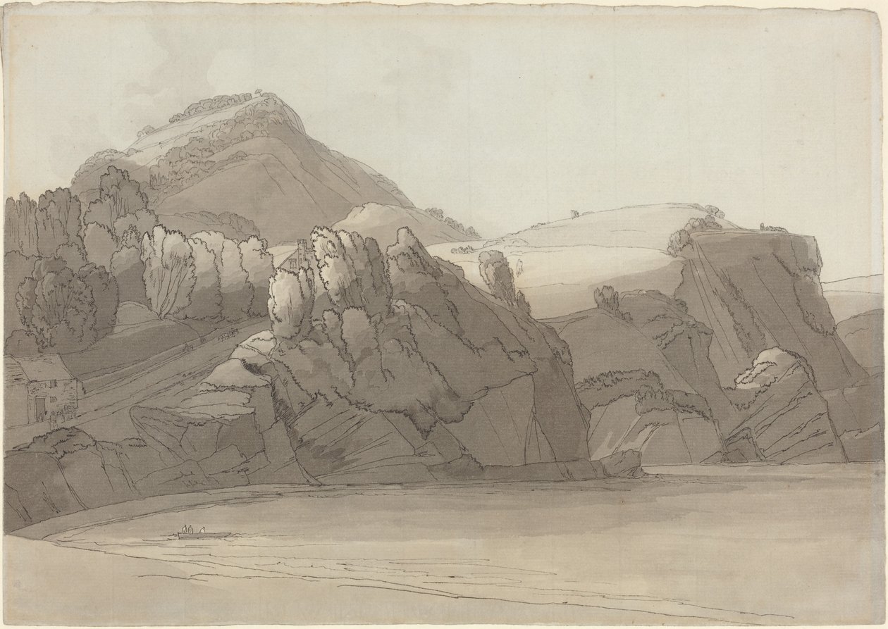 Eine felsige Küste bei Coombmartin, Devon (Combe Martin Bay) von Francis Towne