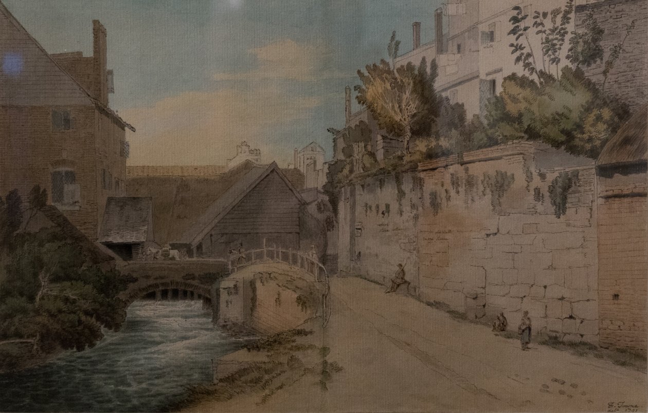 Exeter zwischen dem Quay Gate und dem West Gate. Außerhalb der Stadtmauern von Francis Towne