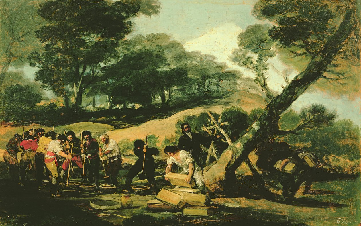 Geheime Herstellung von Schießpulver, 1812-13 von Francisco de Goya