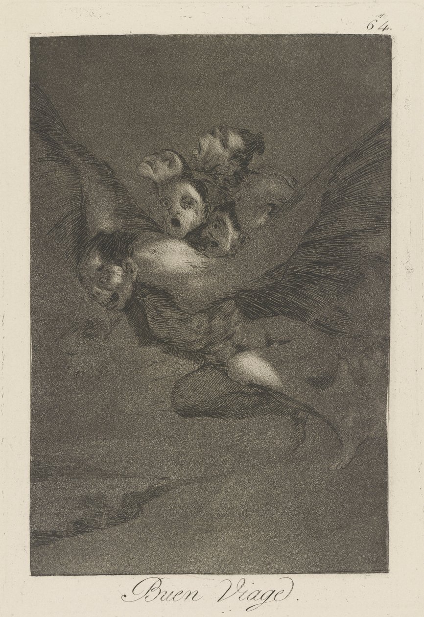 Gute Reise, Platte 64 aus der Serie Los caprichos von Francisco de Goya