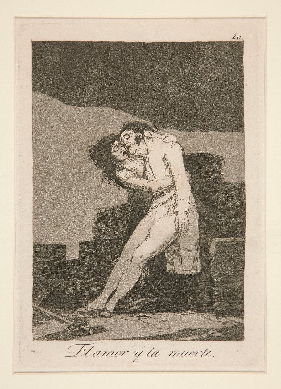 El amor y la muerte, Platte 10 aus der Serie Los caprichos von Francisco de Goya