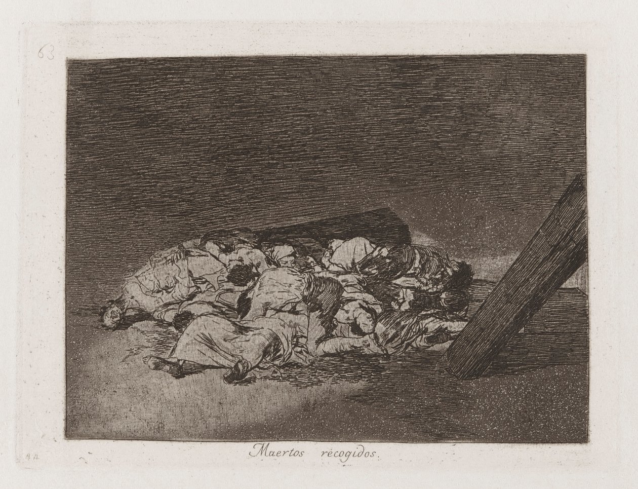 Muertos recogidos (Ernte der Toten), Platte 63 aus Los desastres de la guerra (Die Schrecken des Krieges) von Francisco de Goya