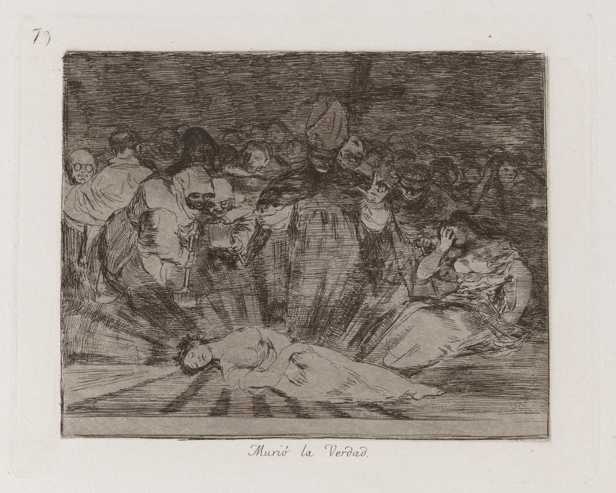 Die Wahrheit ist gestorben, Platte 79 aus Los desastres de la guerra (Die Schrecken des Krieges) von Francisco de Goya