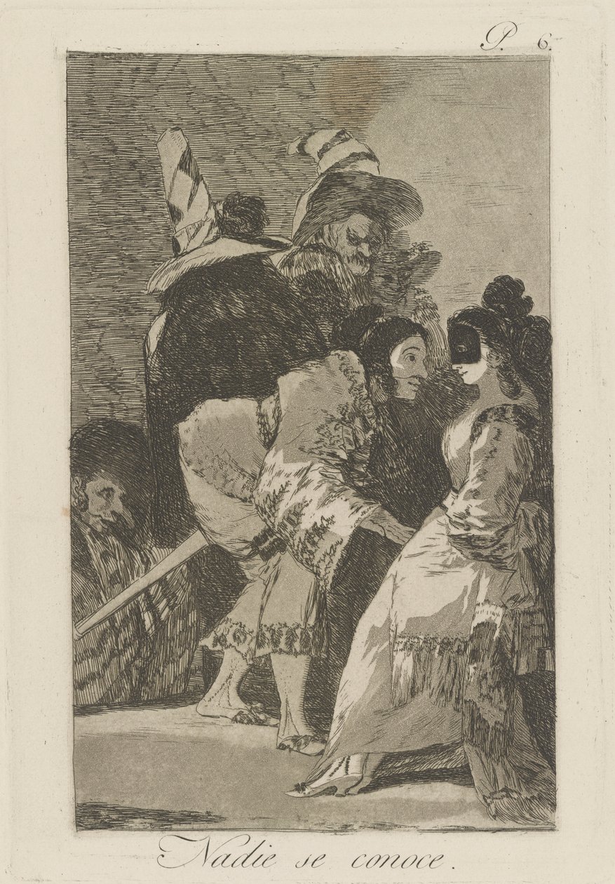 Nadie se conoce. (Niemand kennt sich selbst.), pl. 6 aus der Serie Los caprichos von Francisco de Goya
