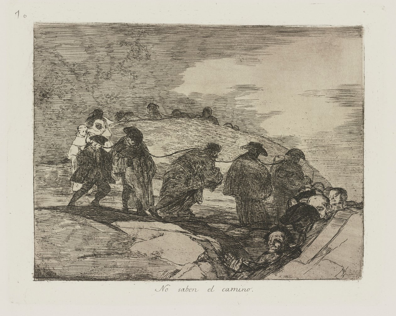 Sie kennen den Weg nicht, Tafel 70 aus der Serie Die Schrecken des Krieges von Francisco de Goya