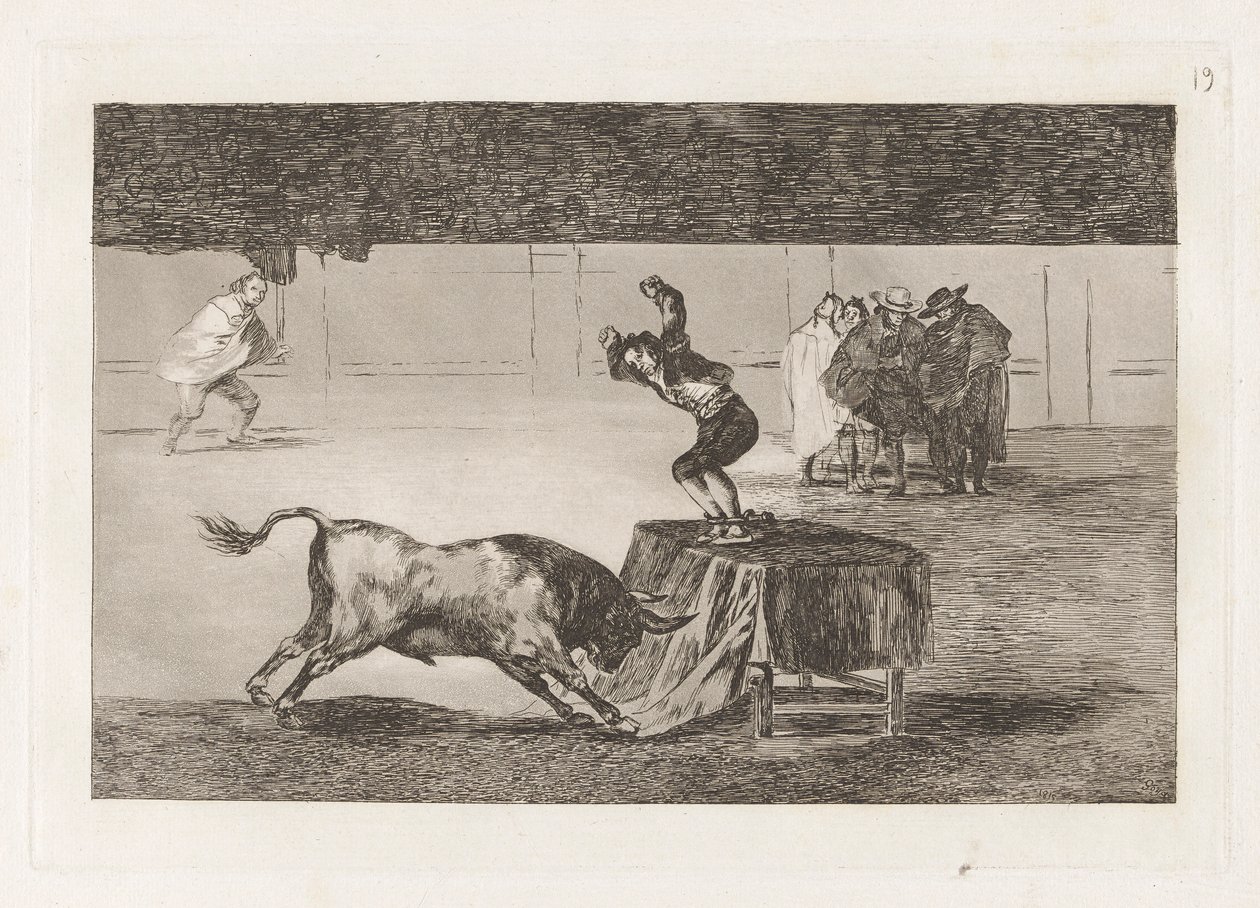 Otra locura suya en la misma plaza, Platte 19 aus La tauromaquia von Francisco de Goya