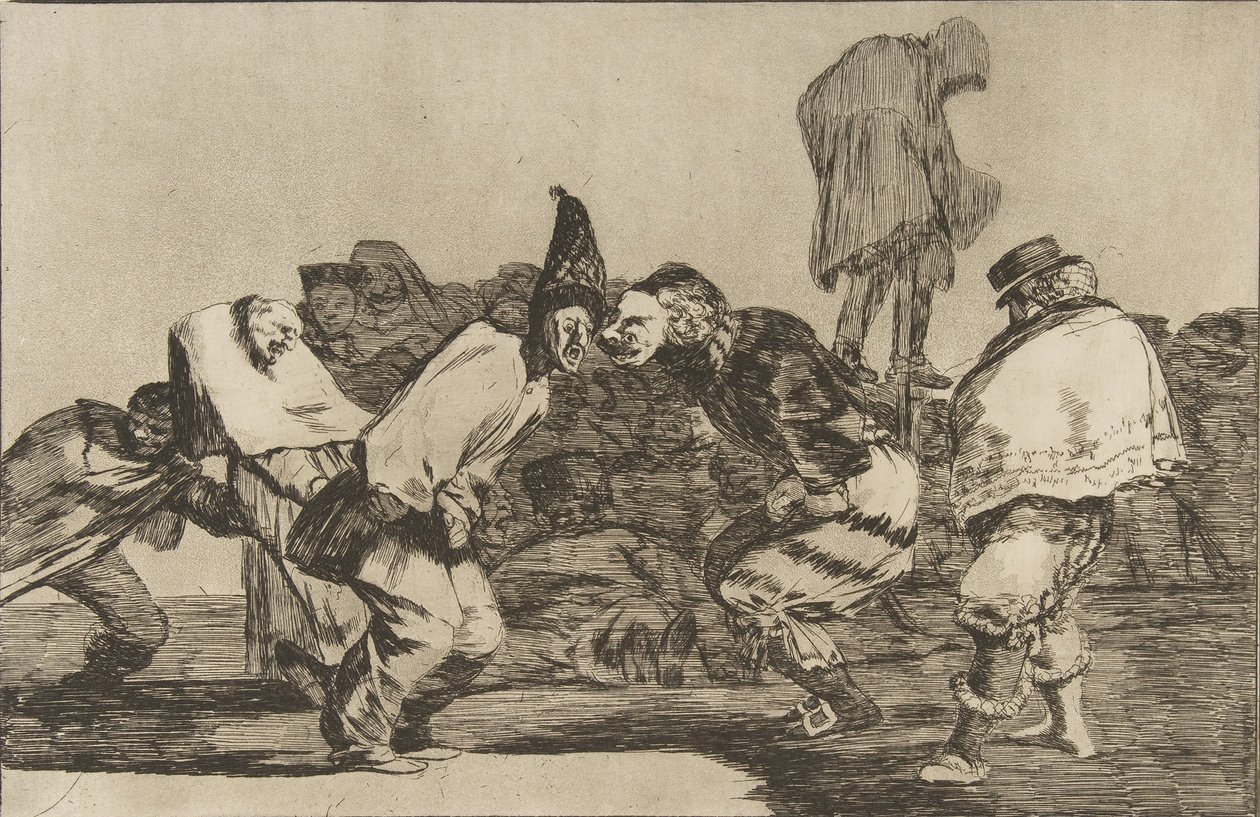 Tafel 14 aus den Disparates: Karnevalsnarrheit von Francisco de Goya
