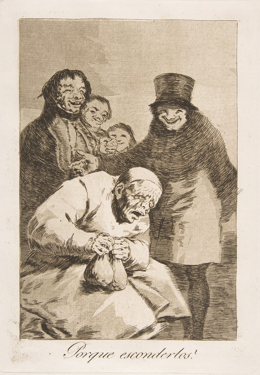 Platte 30 aus Los Caprichos: Warum sie verstecken Porque esconderlos, 1799 von Francisco de Goya
