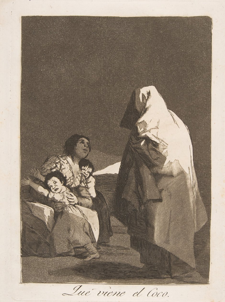 Tafel 3 aus Los Caprichos: Hier kommt der Bögemann Que viene el Coco., 1799 von Francisco de Goya