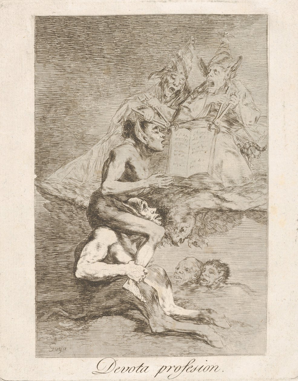 Platte 70 aus Los Caprichos: Fromme Berufung von Francisco de Goya