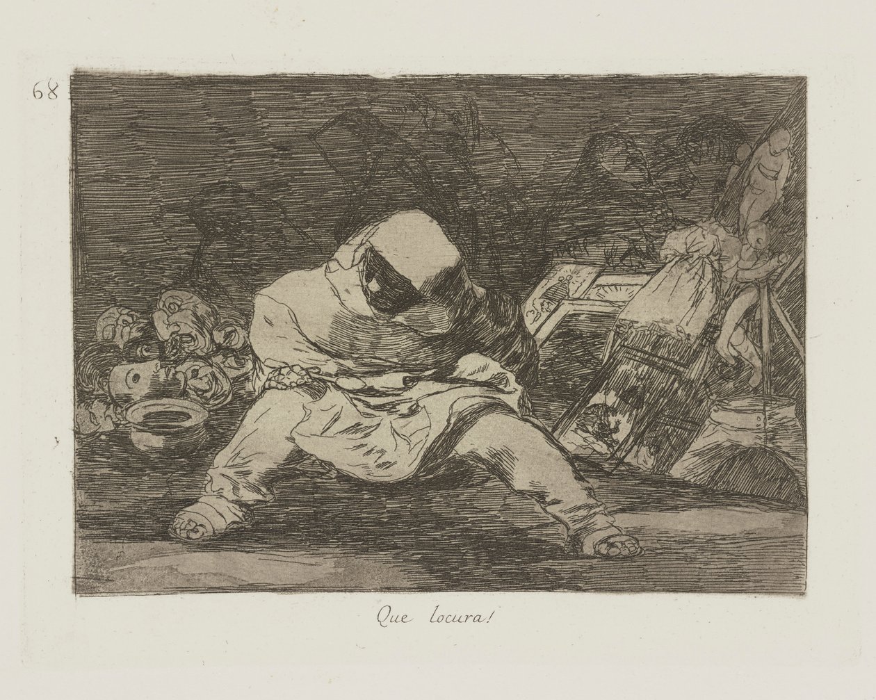 Was für ein Wahnsinn!, pl. 68 aus der Serie Die Schrecken des Krieges von Francisco de Goya