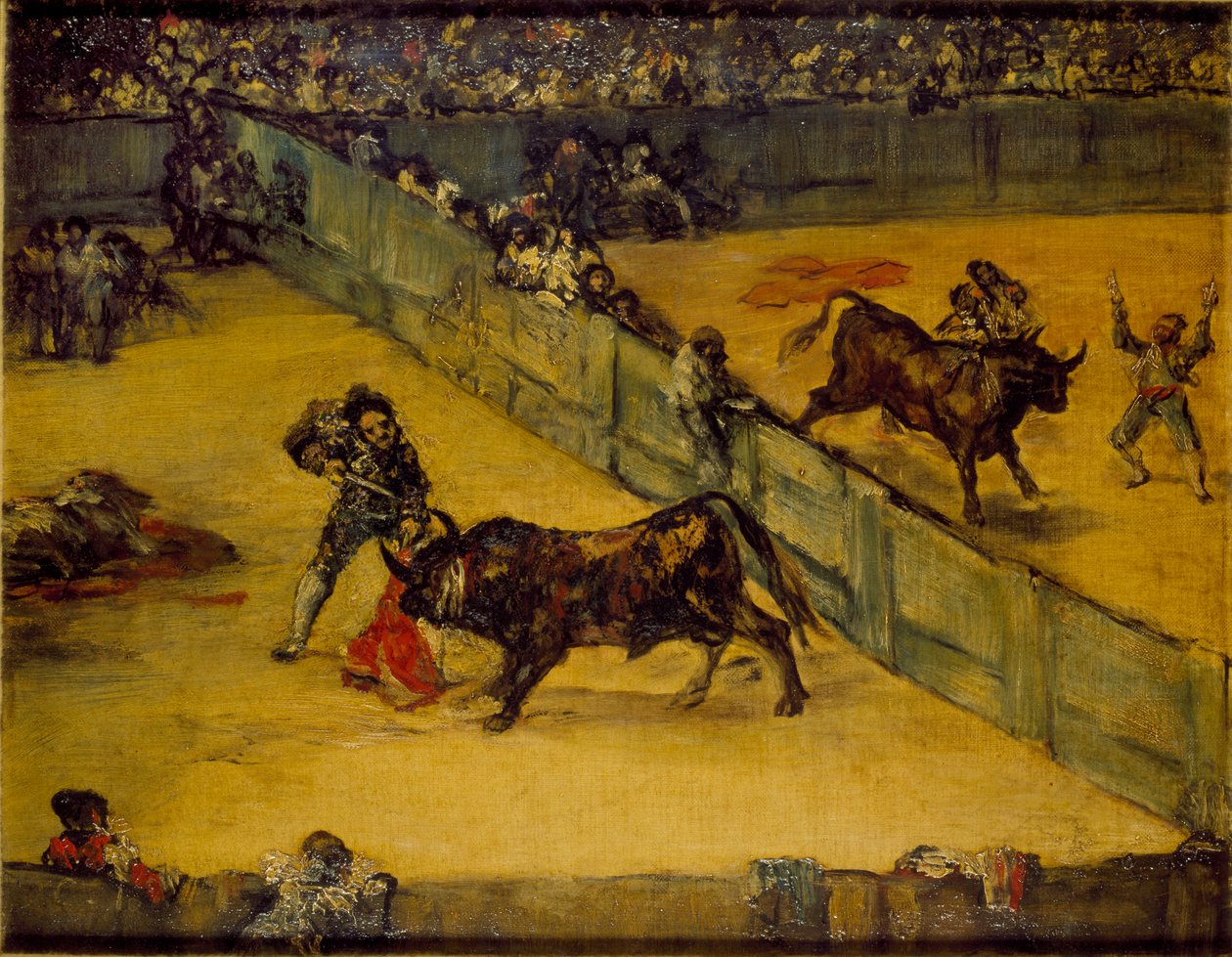 Szene bei einem Stierkampf: Platzaufteilung, 19. Jahrhundert von Francisco de Goya