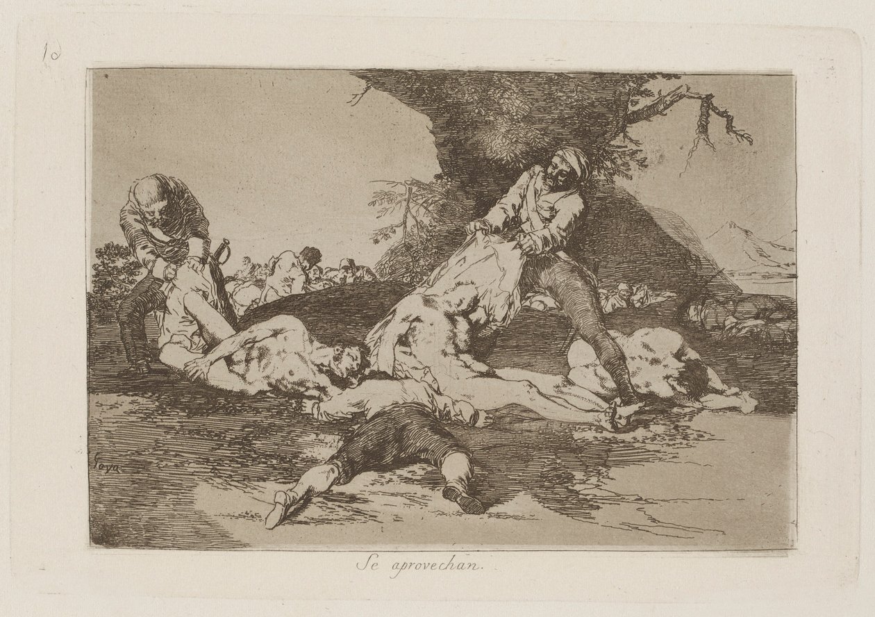 Se aprovechan (Sie nutzen sie aus), pl. 16 aus der Serie Los desastres de la guerra von Francisco de Goya