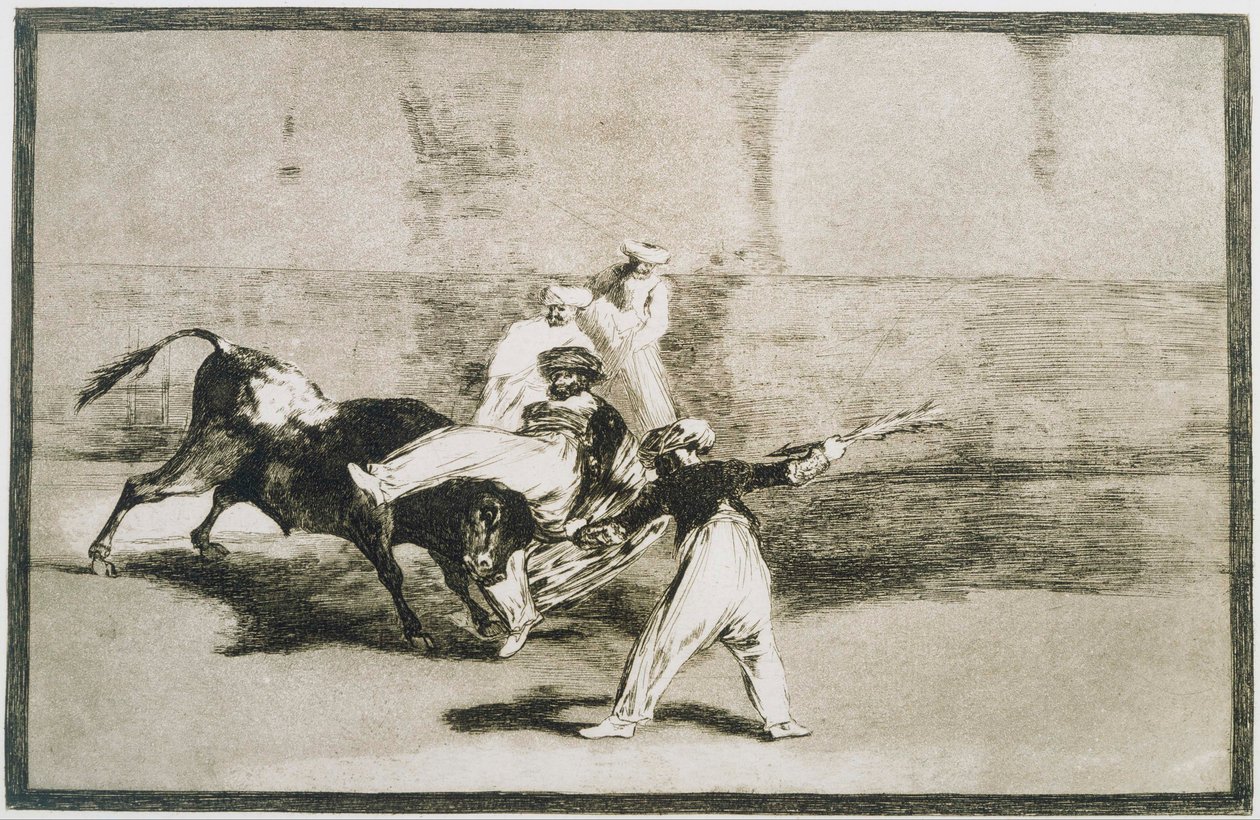 Ein Mohr vom Stier gefangen... aus La Tauromaquia von Francisco de Goya