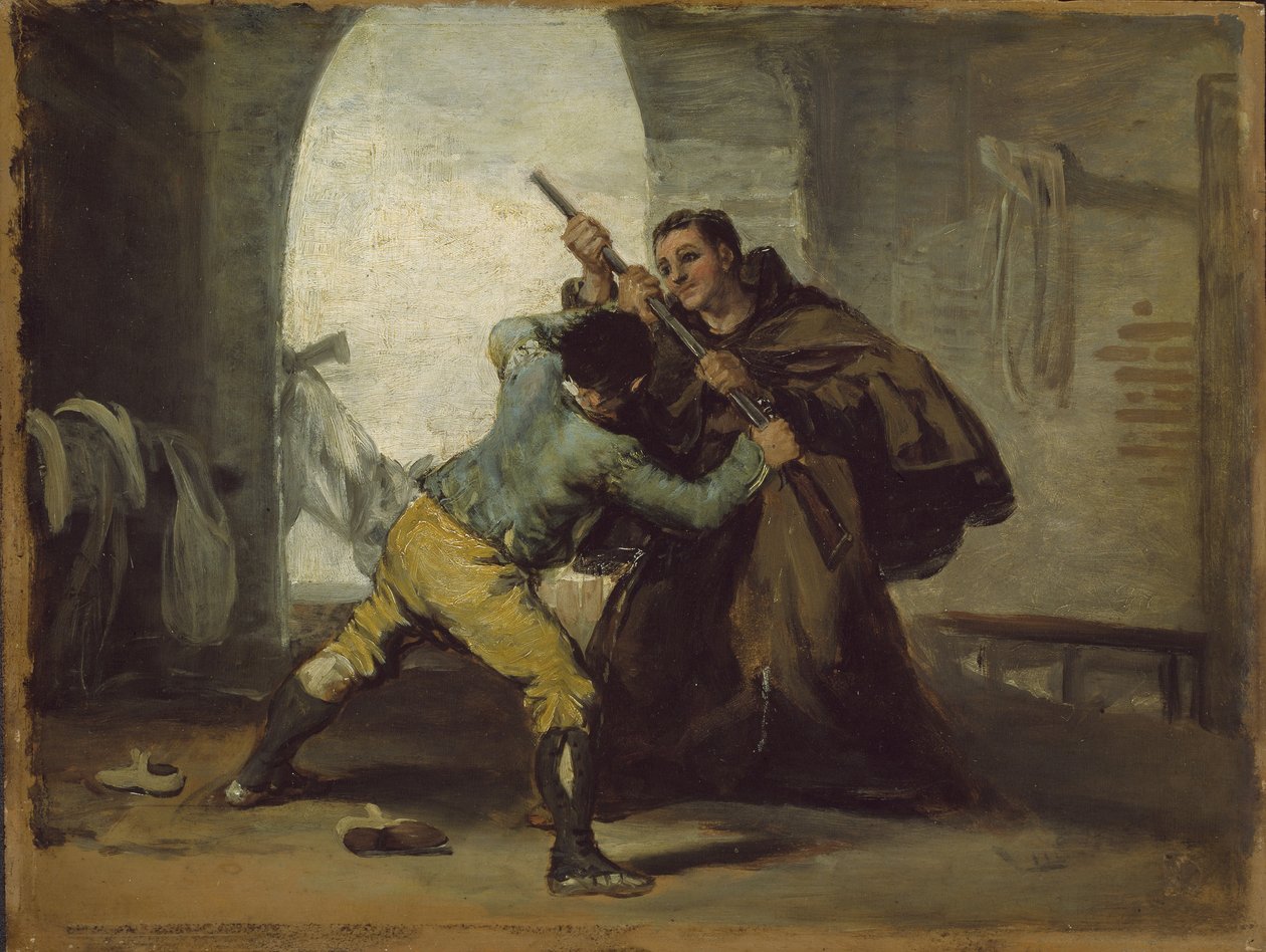 Bruder Pedro entreißt El Maragato die Waffe, ca. 1806 von Francisco de Goya