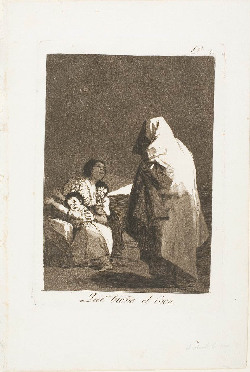 Hier kommt der Bogeyman, Platte drei aus Los Caprichos von Francisco Jose de Goya y Lucientes