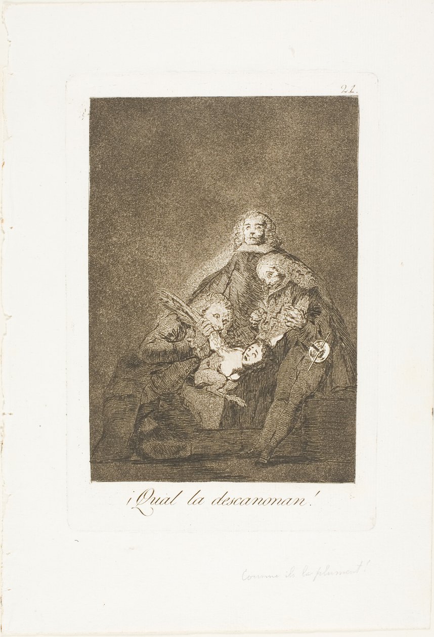 Wie sie sie rupfen, Platte 21 aus Los Caprichos von Francisco Jose de Goya y Lucientes