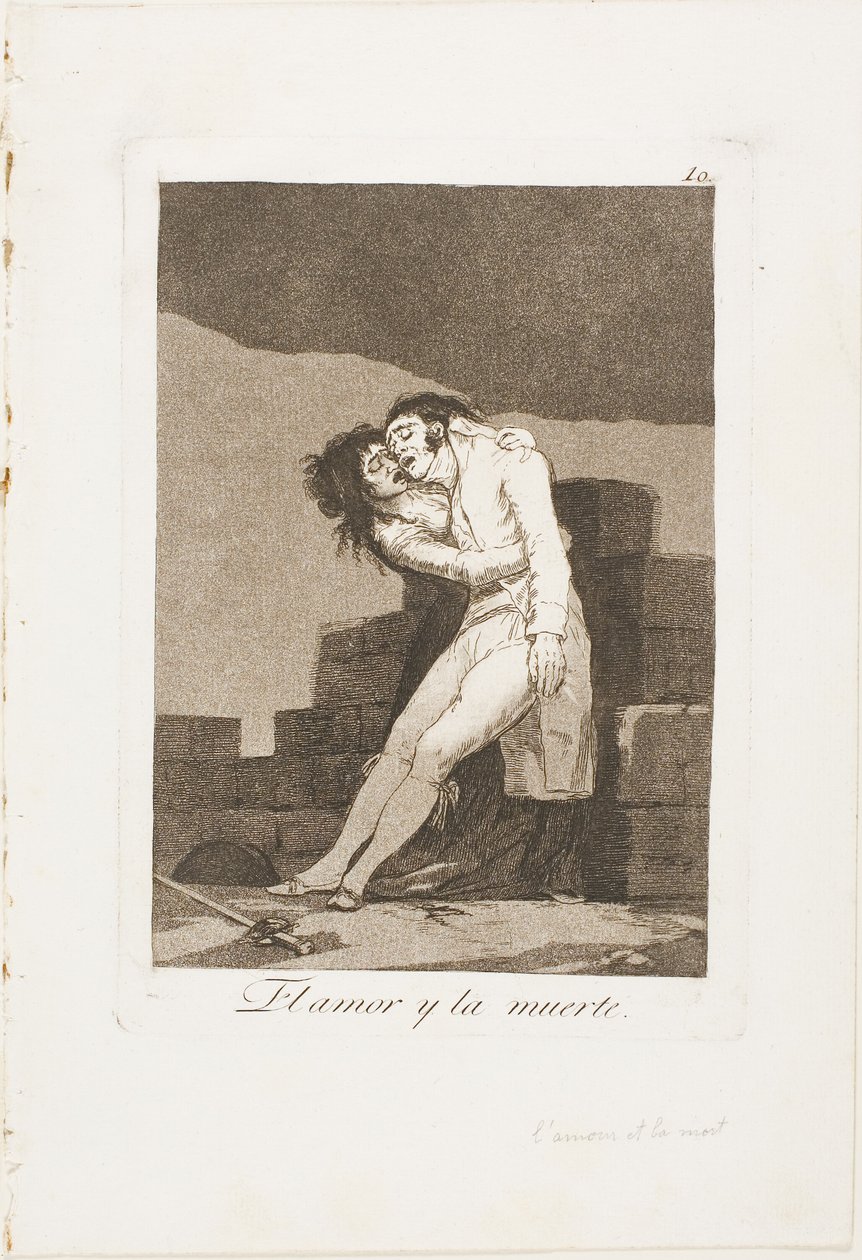 Liebe und Tod, Platte zehn aus Los Caprichos von Francisco Jose de Goya y Lucientes