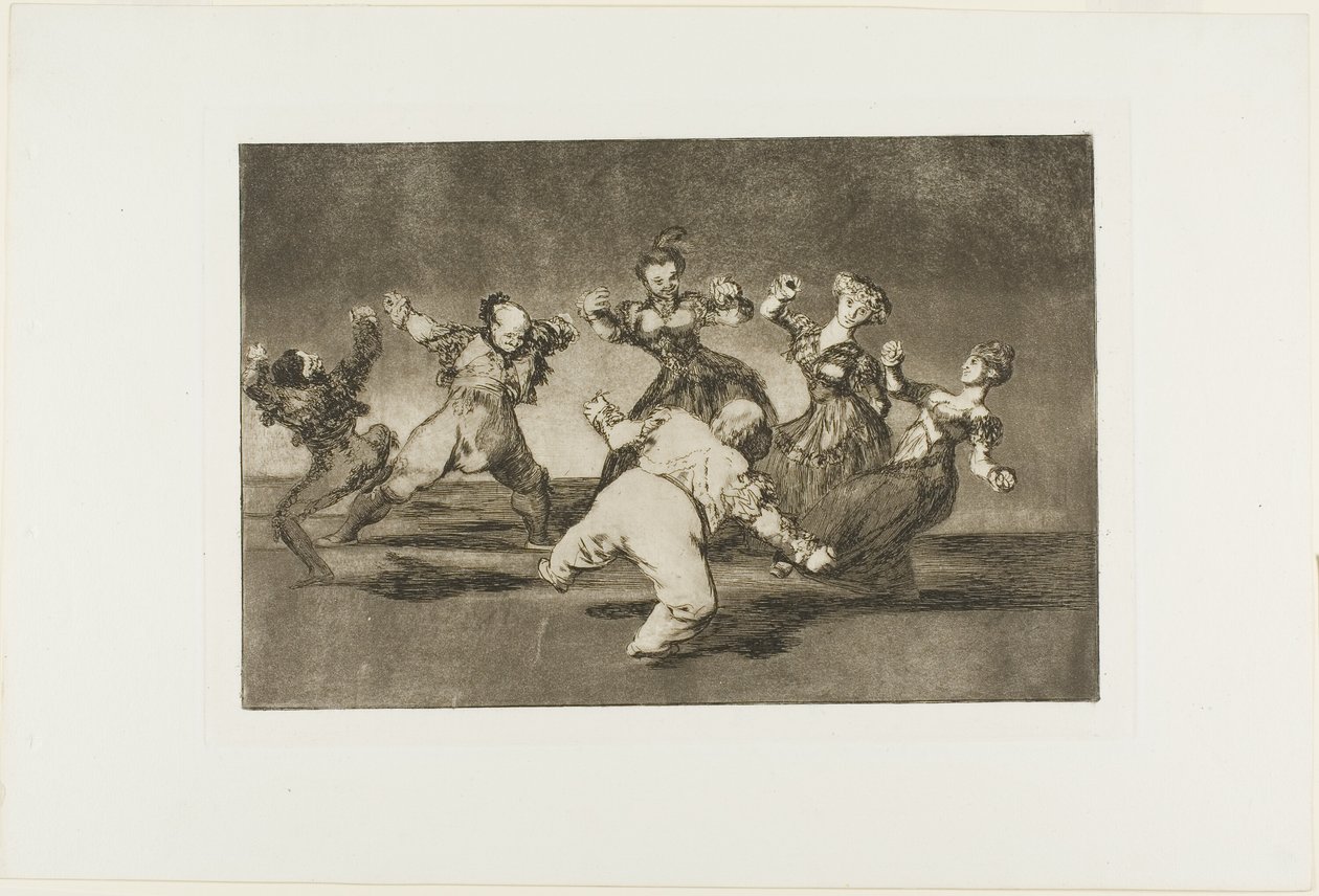 Fröhlicher Unsinn, aus Disparates, veröffentlicht als Platte 12 in Los Proverbios von Francisco Jose de Goya y Lucientes