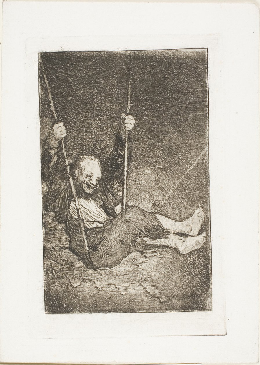 Alter Mann auf einer Schaukel von Francisco Jose de Goya y Lucientes