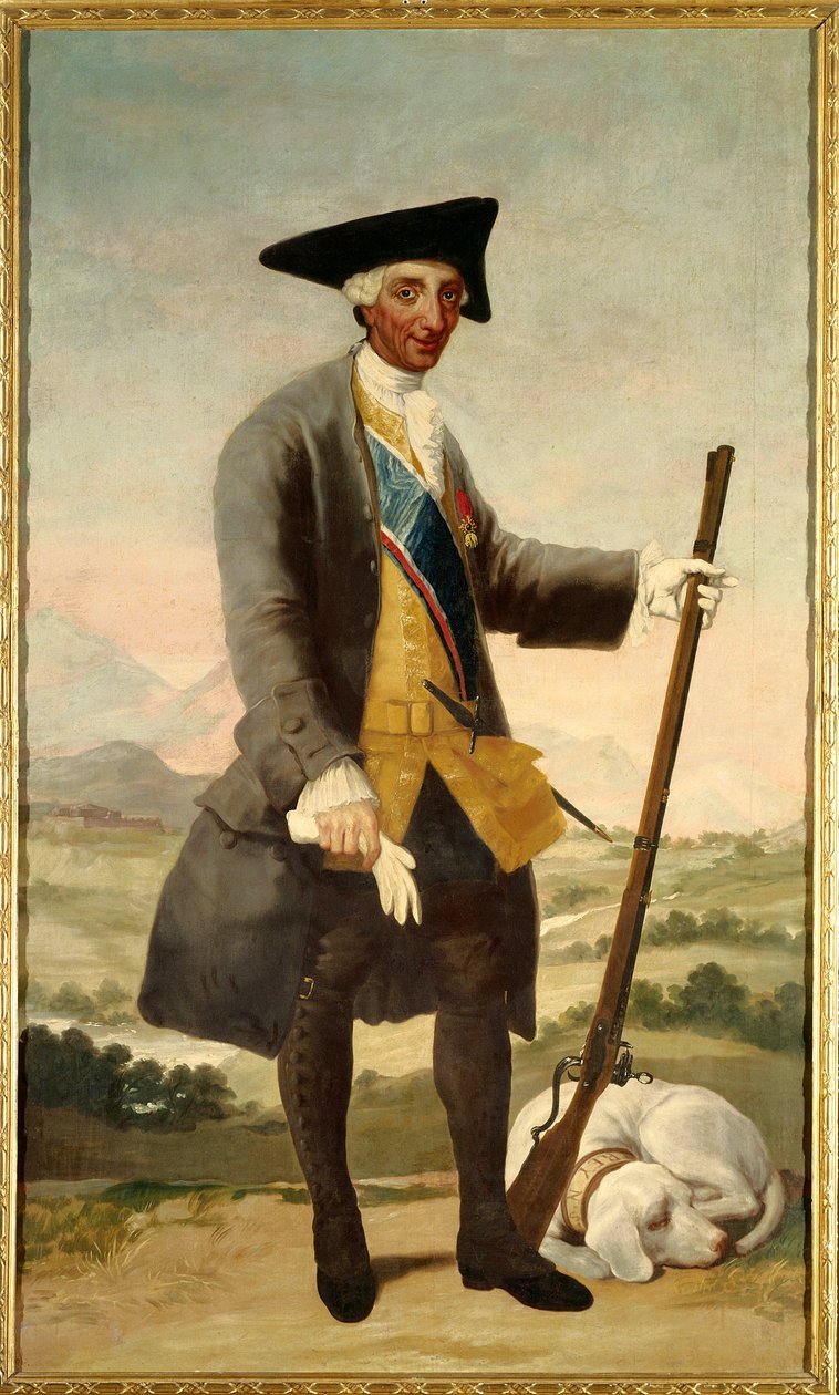 Ganzkörperporträt von Karl III. als Jäger von Francisco de Goya