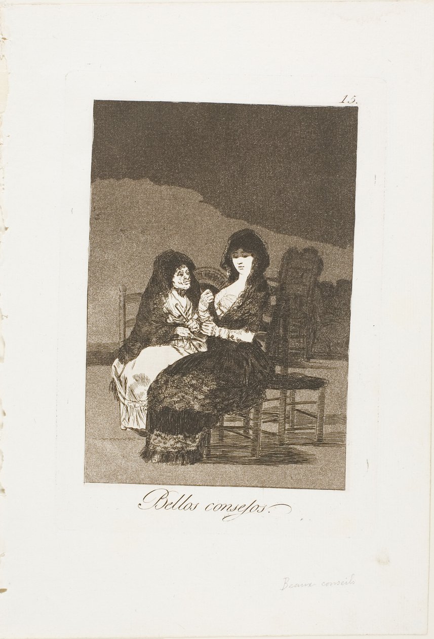 Schöne Lehren, Platte 15 aus Los Caprichos von Francisco Jose de Goya y Lucientes