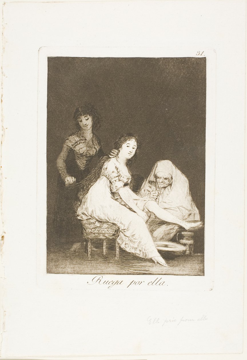 Sie betet für sie, Platte 31 aus Los Caprichos von Francisco Jose de Goya y Lucientes