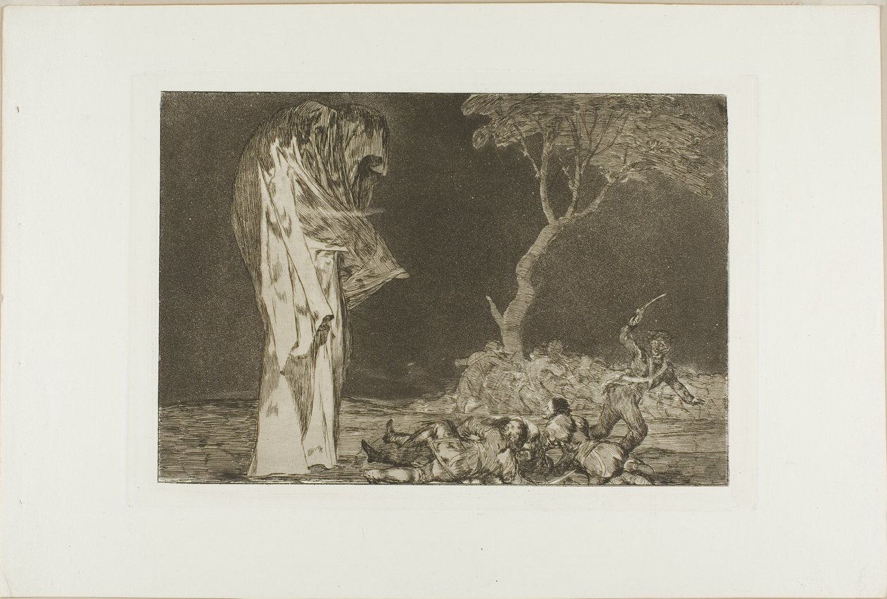 Soldaten erschreckt von einem Phantom, aus Disparates, veröffentlicht als Tafel 2 in Los Proverbios von Francisco Jose de Goya y Lucientes