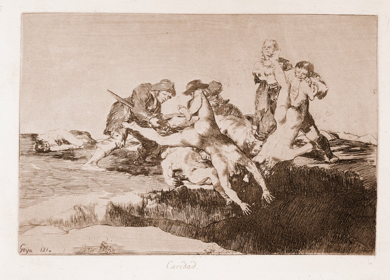 Die Schrecken des Krieges: Barmherzigkeit (Gravur nach Zeichnung) von Francisco de Goya