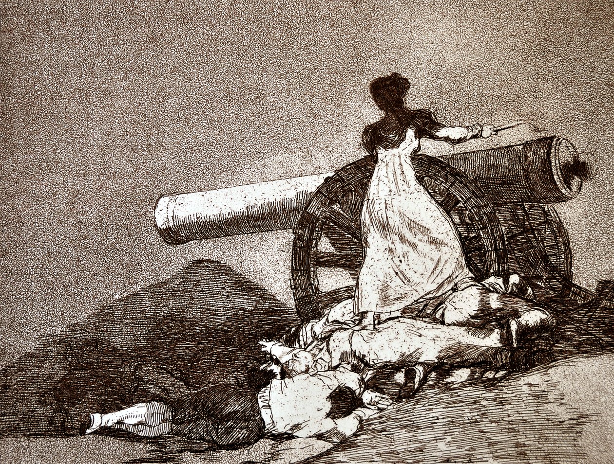 Die Schrecken des Krieges: Que Valor! (Welcher Mut) (Detail) von Francisco Jose de Goya y Lucientes